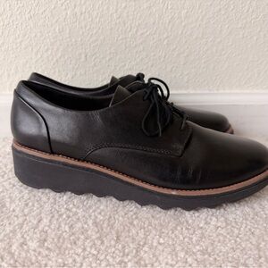 Clarks Black Women's Platform Loafers